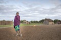 Young maasai warrior at his home village