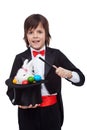 Young magician performing an easter trick Royalty Free Stock Photo