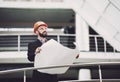 Young male architect in the modern office