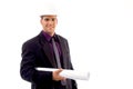 Young male architect wearing helmet Royalty Free Stock Photo