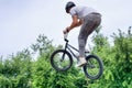 BMX freestyle teenage biker jumping 2 Royalty Free Stock Photo