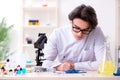 Young male biochemist working in the lab Royalty Free Stock Photo