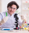 Young male biochemist working in the lab Royalty Free Stock Photo