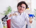 Young male biochemist working in the lab Royalty Free Stock Photo