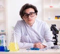 Young male biochemist working in the lab Royalty Free Stock Photo