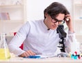 Young male biochemist working in the lab Royalty Free Stock Photo