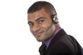 Young male call center agent with headset Royalty Free Stock Photo
