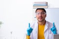 Young male chemist student preparing for exam Royalty Free Stock Photo
