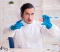 Young male chemist working in the lab Royalty Free Stock Photo