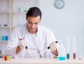 Young male chemist working in the lab Royalty Free Stock Photo