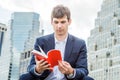 Young Male College Student traveling, Studying in New York City Royalty Free Stock Photo