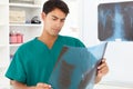 Young male doctor with x-ray Royalty Free Stock Photo