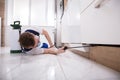 Exterminator Worker Spraying Insecticide Chemical