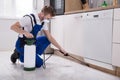 Exterminator Worker Spraying Insecticide Chemical Royalty Free Stock Photo