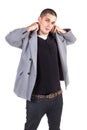Young male fashion model posing. Royalty Free Stock Photo