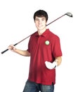 Young male golf player