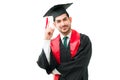 Young male graduate feeling proud to graduate from university Royalty Free Stock Photo