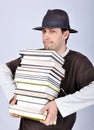 Young male holding books Royalty Free Stock Photo