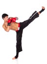 Young male kickboxer Royalty Free Stock Photo