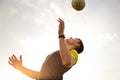 Young, male man playing soccer Royalty Free Stock Photo