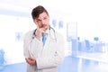 Young male medic thinking while looking at distance Royalty Free Stock Photo