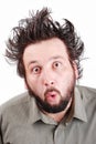 Young male model with funny hair with expression Royalty Free Stock Photo