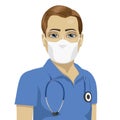 Young male nurse wearing surgical antiviral mask Royalty Free Stock Photo