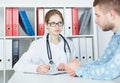 Young male patient visiting family doctor.