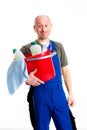 Young male professional cleaner Royalty Free Stock Photo