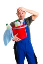 Young male professional cleaner Royalty Free Stock Photo