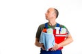 Young male professional cleaner Royalty Free Stock Photo