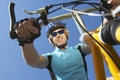 Young Male Riding Bicycle Royalty Free Stock Photo