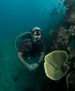 Young male scuba diver portrait