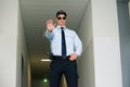 Security Guard Making Stop Gesture Royalty Free Stock Photo