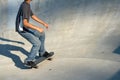 Young Male Skateboarder in the pit