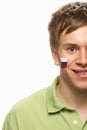 Young Male Sports Fan With Slovakian Flag