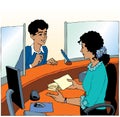 Vector image. Business conversation in the service sector