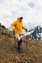 Young male tourist outfitted in tourist clothes Royalty Free Stock Photo