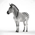 Young male zebra isolated on white background. Royalty Free Stock Photo