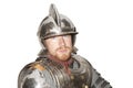 Young man in armor during a Historical enactment Royalty Free Stock Photo