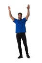 Young man with arms raised Royalty Free Stock Photo