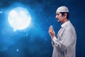 Young man asian muslim prayer Royalty Free Stock Photo