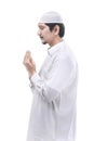 Young man asian muslim praying Royalty Free Stock Photo
