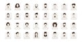 Young Man Avatar flat style vector icon set. Male Faces icon design collection with different styles of hairstyle, beard Royalty Free Stock Photo