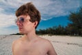 Young Man with Aviators at the Beach