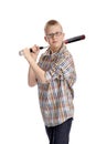 Young man with baseball bat