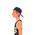 Young Man in Baseball Cap Side View Vector Illustration True Style Royalty Free Stock Photo