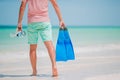 Young man on the beach having fun Royalty Free Stock Photo