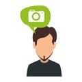 Young man with beard and speech bubble Royalty Free Stock Photo