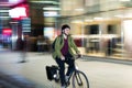 Young man on bicycle in the city Royalty Free Stock Photo